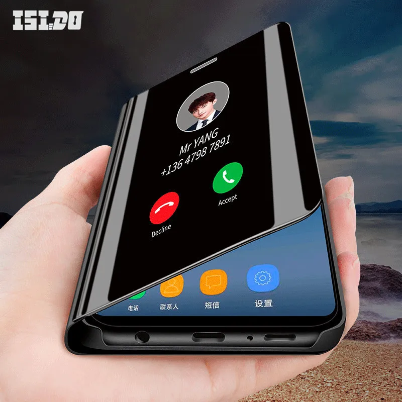 

Smart Sleep Mirror Leather Case For Samsung Galaxy A50 A30 A10 A7 A6 A8 Plus A9 Star Pro 2018 A9S A6S A8S A5 A3 2017 M10 M20 M30