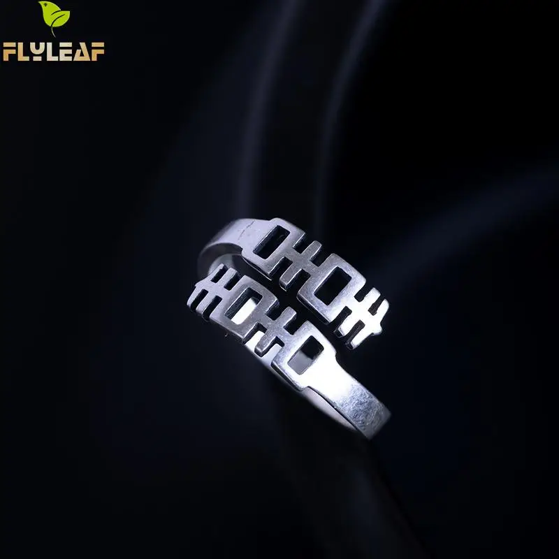 

Flyleaf Retro Chinese Characters Festive Meaning Open Rings For Women 100% 925 Sterling Silver Lady Vintage Style Jewelry