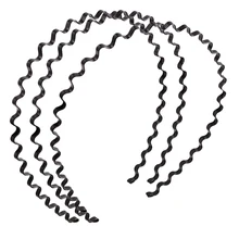 Высокое качество 3 шт. волнистый дизайн черный металлический обруч для волос украшение для женщин