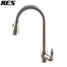 Kes Кухня кран pulldown Спрей Одной ручкой традиционный Стиль опрыскиватель Поворотный Высокое Arc Гусенек носик, матовая, l6933-2