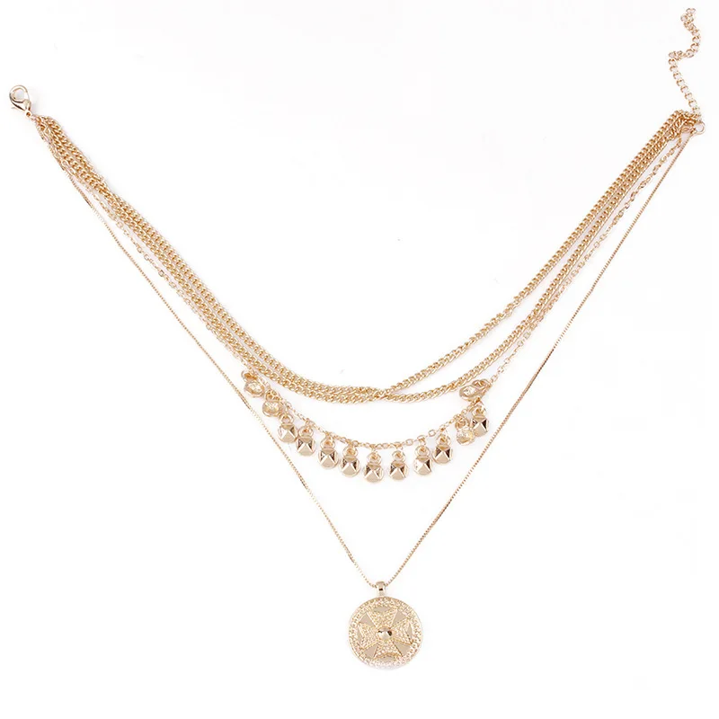 

Fashion Necklace for Women 2019 New Retro Simple Multi-coins Necklace Choker Neck Ornament Collar Neck Chain Jewelry Accessory