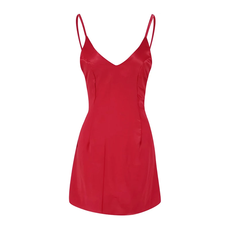 Forefair Mini Dress Sexy Club Wear Spaghetti Strap  (2)
