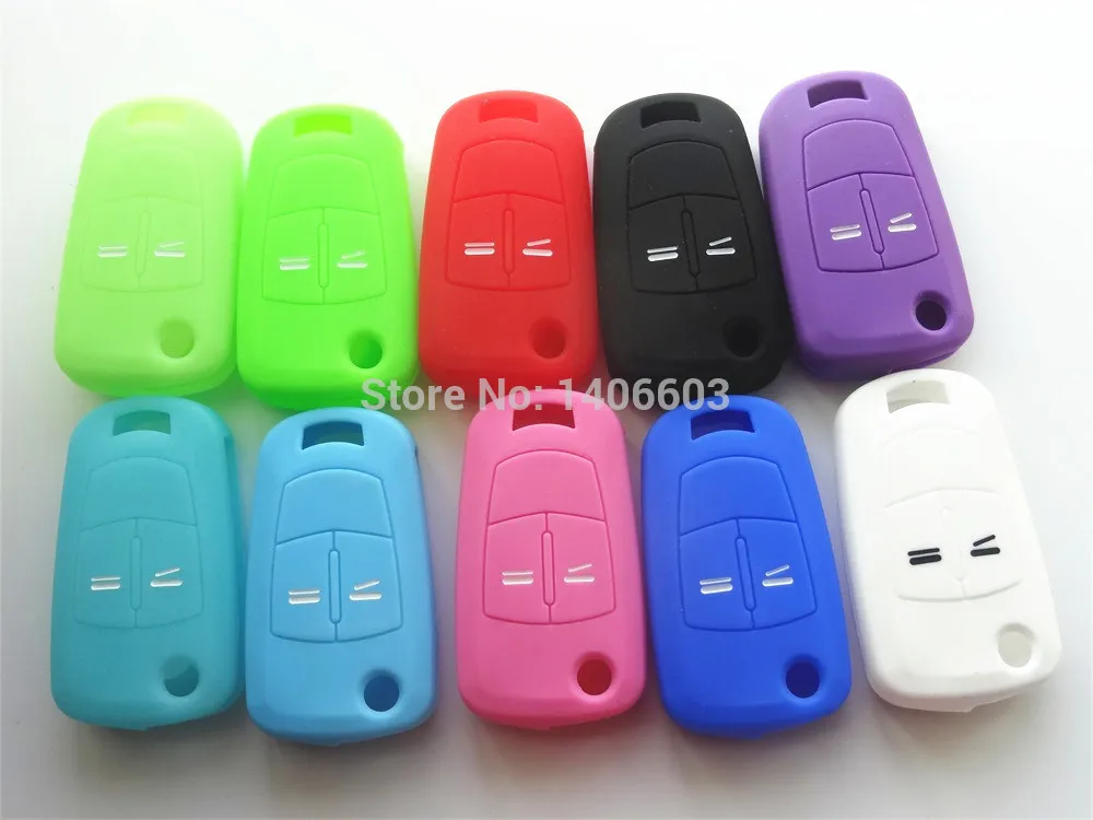 

AUTEWODE for Opel Silicone Key Cover Astra Corsa Meriva Zafira Insignia car key case 2 buttons 1pc