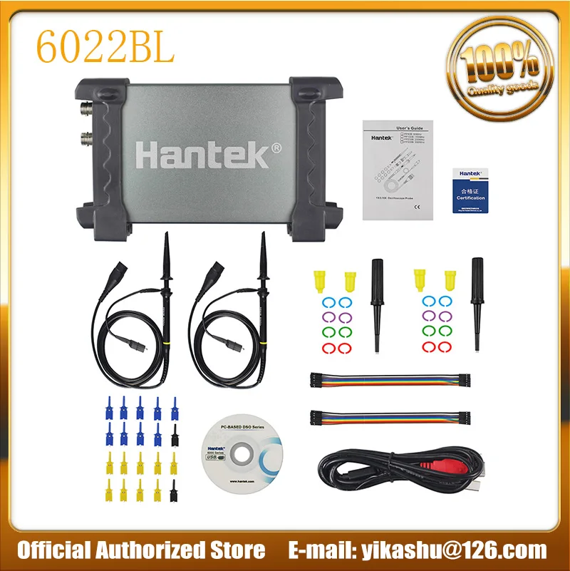 Hantek официальный 6022BL PC USB осциллограф 2 цифровых канала 20 МГц полоса пропускания 48MSa/s частота дискретизации 16 каналов логический анализатор