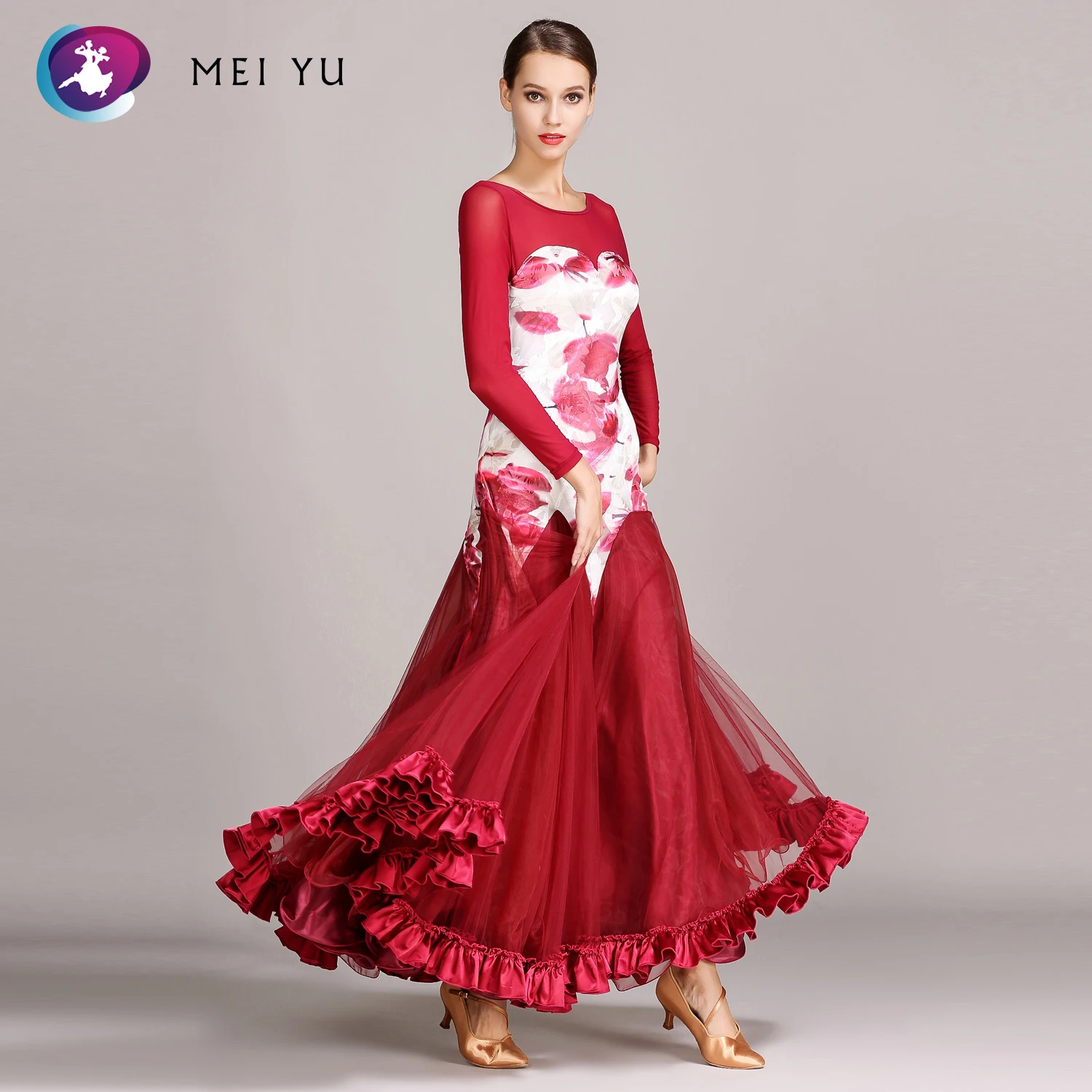 

MEI YU 1734 Modern Dance Costume Women Ladies Adults Dancewear Waltzing Tango Dancing Dress Ballroom Costume Evening Party Dress