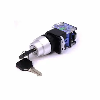 

Key Switch 1 NO 1 NC Electronic Key Lock Switch 2 Position Rotary Switch with Keys LA38-11Y2