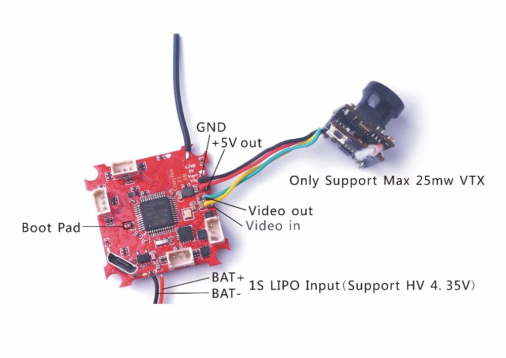 Crazybee F3 Контроллер полета OSD измеритель тока 4 в 1 5A 1S Blheli_S ESC совместимый Frsky/Flysky приемник для радиоуправляемого дрона