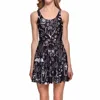 Gothic Floral Skull Print Pleated Mini Dress 4