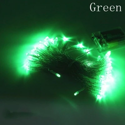 Светодиодный гирлянды 3* AA на батарейках 2 м 3 м 4 м 5 м 10 м 20 м водонепроницаемый Рождественский свет для праздничной вечеринки Свадебный декор - Испускаемый цвет: Зеленый