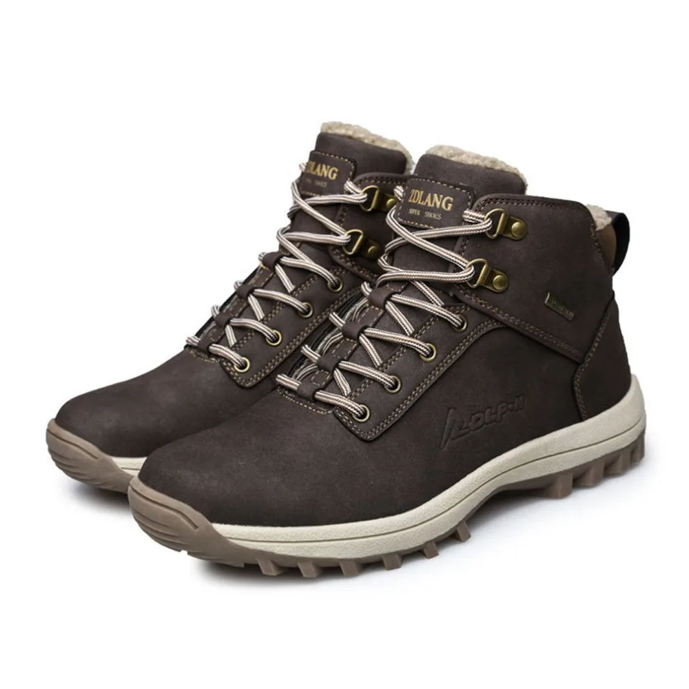 

Winter Keep Warm Thickened Men Outdoor Shoes Comfortable Cotton Men Male Walking Mountain Sport Boots Climbing Sneakers