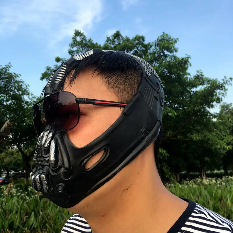 Batman The Dark Knight Rises Bane Mask - Zombies Devil Latex Cosplay Costume Props for Halloween Carnival Masquerade Party Show image 6