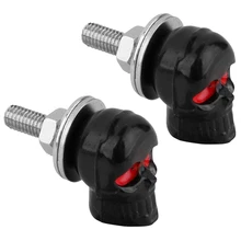 1 пара Мотоцикл Череп номерной знак рамка Винтовые крепления винта черный