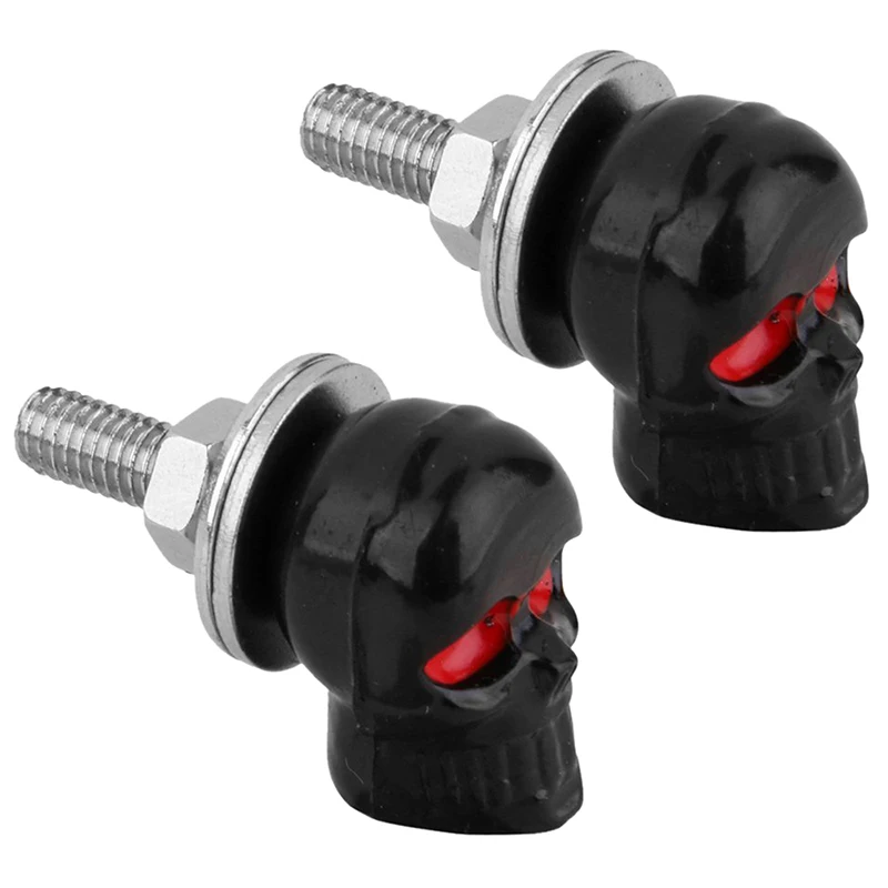 

1 Pair Motorcycle Skull Number Plate Frame Screws Fitting Screw Black