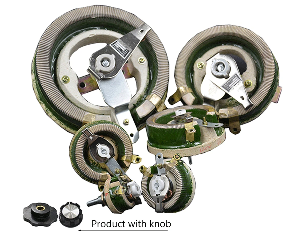 Fielect 150W 500 Ohm Ceramic Wirewound Potentiometer Linear Rotary Resistor Rheostat with Knob 