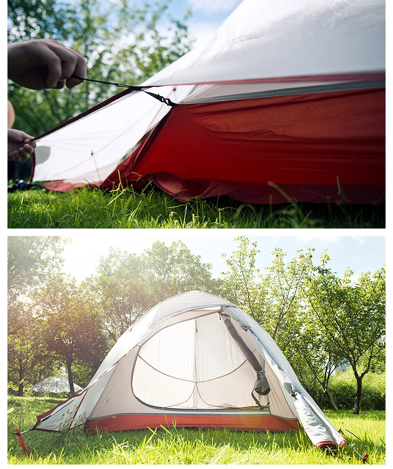 Naturehike фабрика 4 сезона Открытый Портативный двухслойный кемпинг палатка Камуфляж для 1 человека легкий водонепроницаемый PU 8000 мм