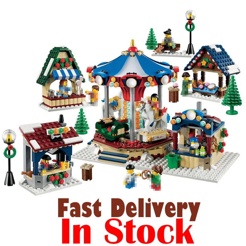

LEPIN 36010 Winter Village Market Street View Creator Building Blocks Bricks Toys DIY For Kid 1412PCS Compatible legoINGly 10235