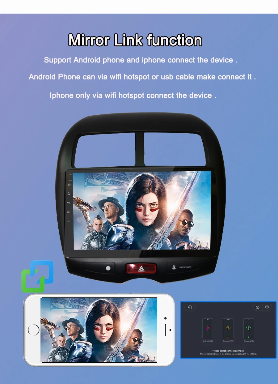 Sale Navivox Android 8.1/9.0 Car Radio Multimedia Player 2 din dvd GPS For Mitsubishi ASX 2010-2017 Navigation headunit Stereo audio 5