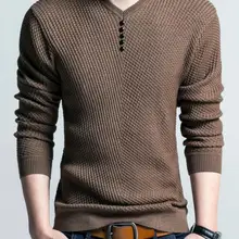 Свитер мужской повседневный v-образный вырез пуловер Мужской Осень Slim Fit с длинным рукавом рубашка Мужская s свитера трикотажные кашемировые шерстяные Pull Homme