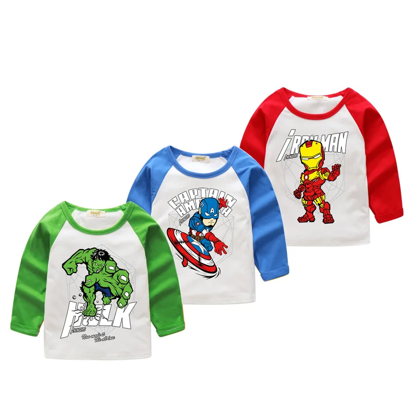 2018 Children New Cartoon 3D Hulk Print T-shirts For Boy Cartoon iron Man Pattern Tshirt Girl Long Sleeve Tee Tops Clothes CX009 fashionable long sleeve cartoon 3d print sweatshirt for men