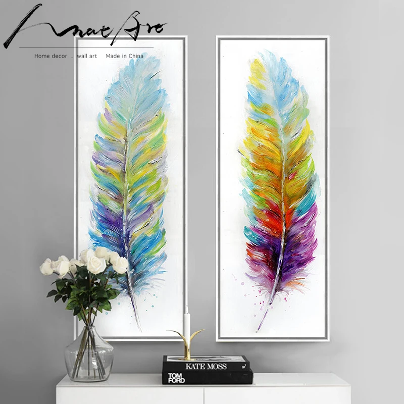 Feather Painting Modern Watercolor Posters And Prints Vertical Rectangle Canvas Wall Art Pictures For Living Room Home Decor|Art Pictures|Picture For Living Roomwall Art Picture - Aliexpress