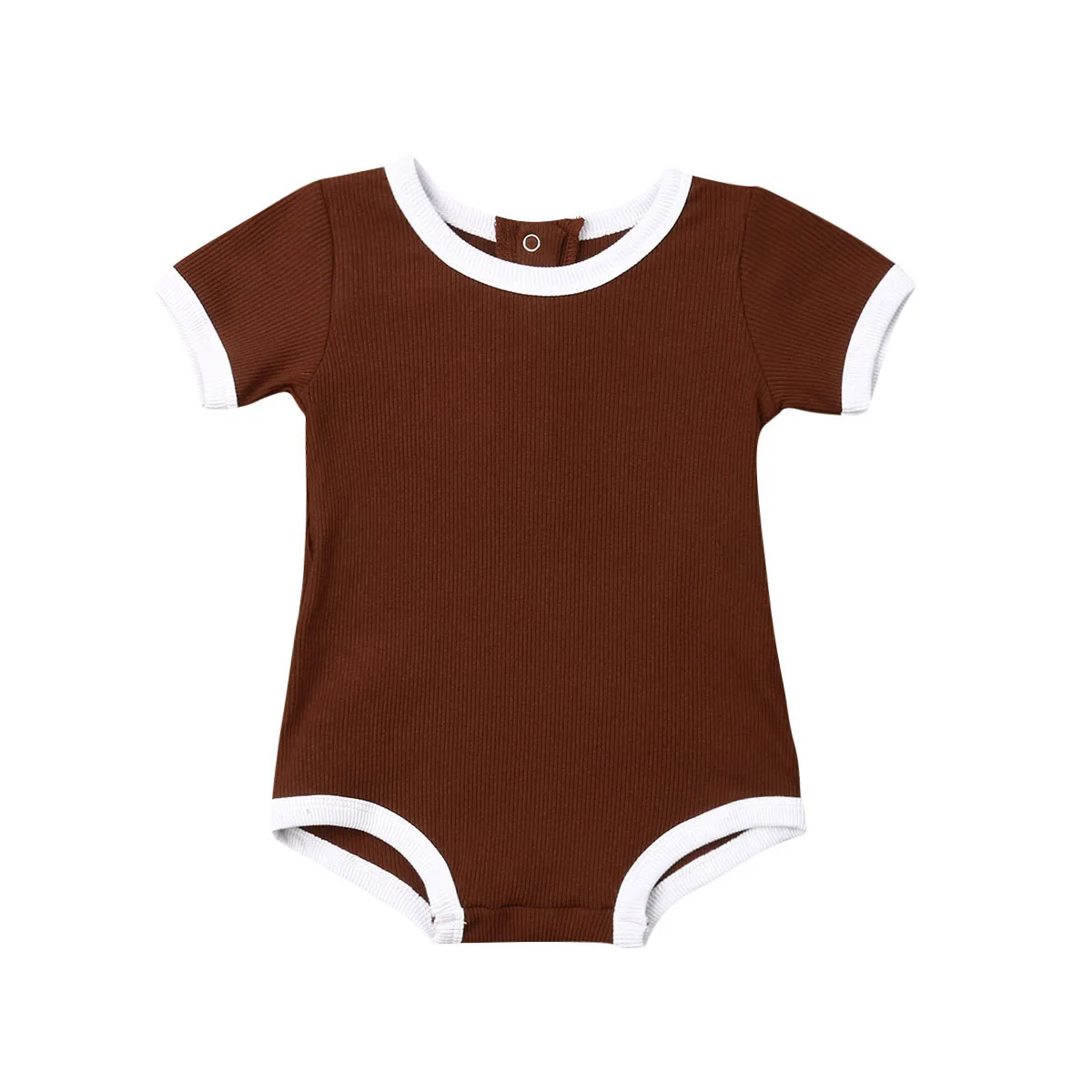 Новое поступление, От 0 до 3 лет детский однотонный хлопковый комбинезон с короткими рукавами для маленьких мальчиков и девочек, цельнокроеная одежда - Цвет: as photo show