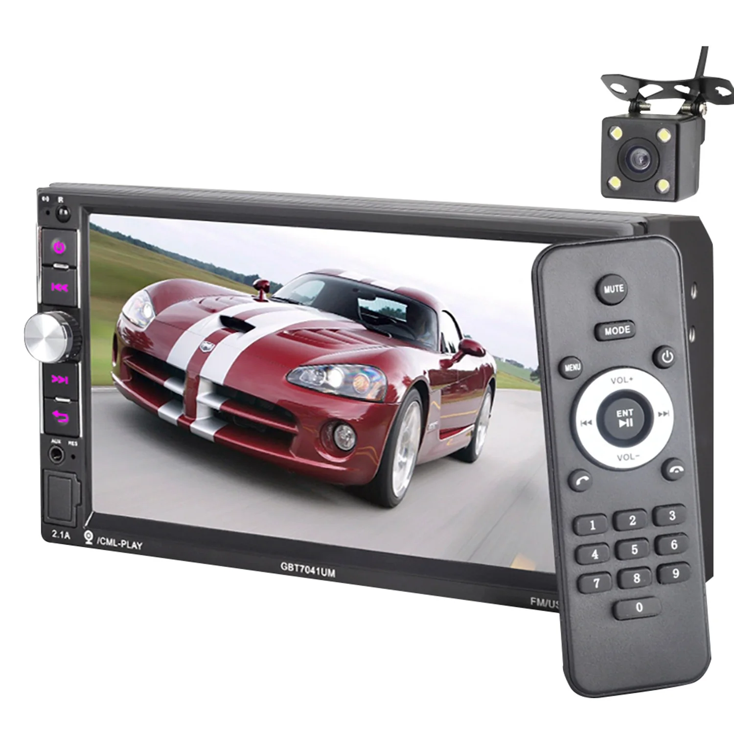 7041автомобильный видео плеер 7 дюймов Hd плеер Mp5 пресс-экран цифровой дисплей Bluetooth Мультимедиа Usb автомобильное радио авто радио