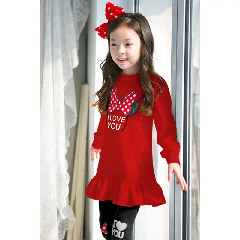 Комплект одежды для маленьких девочек; коллекция года; детская одежда; Детские хлопковые футболки и штаны; Изысканные комплекты одежды с рисунком для девочек; одежда для От 4 до 8 лет - Цвет: Красный