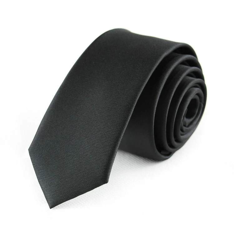 Заводской эксклюзивный 5" Длинные мужские Узкие галстуки черный полиэстер шелк плед полосы точки жаккарда узкий 5 см галстук шеи галстук Вечерние - Цвет: solid