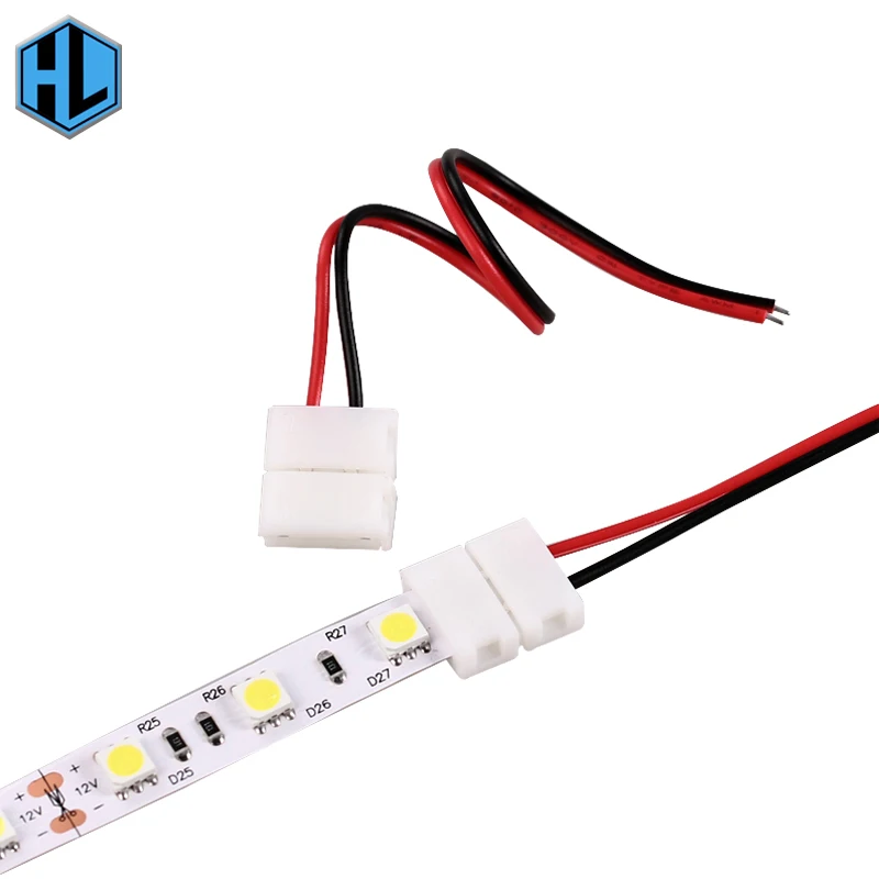 

10 pcs LED Strip Connector 2pin 10mm with Wire Free Connect No Need Soldering /Welding Connector For Led Strip 5730/5630/5050
