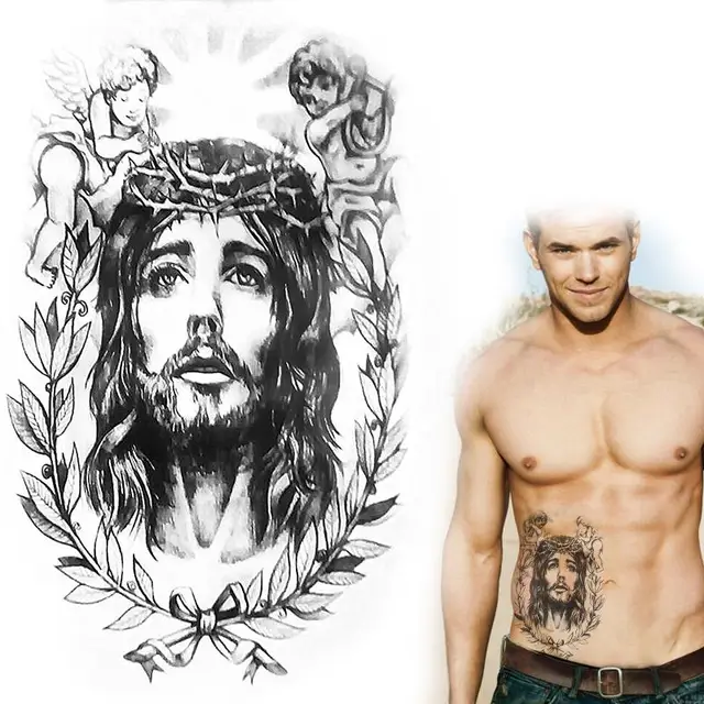 Wholesale 50 pcs/lot Hot Jesus Tattoos Arm Stickers Peace 