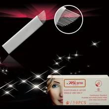 50 шт./пакет 17 Вышивка Крестом Иглы microblading для eyebrown постоянный Макияж Вышивка Крестом Иглы Диаметр 0.25 мм микро лезвий jm611d-x73 Иглы для татуажа