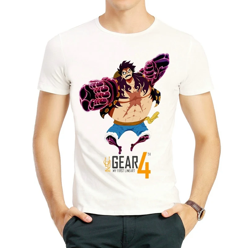 

Japan Hot Anime One Piece Luffy Gear 4 Printing T-shirt Luffy Gear 4 Top Tees