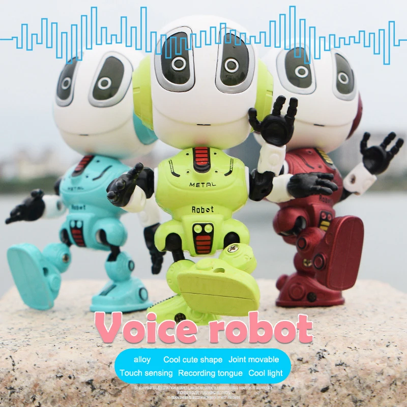 Практичный индукции робот Запись робот музыка Indoor Развивающий Декор светодио дный красный моделирование робот
