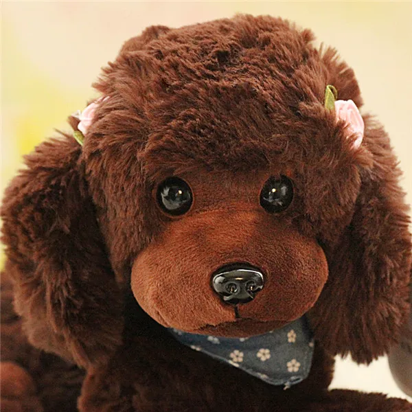 Cute Dog plush toys Poodle Bichon Frise puppy stuffed warm animal toys - Dark Brown 5