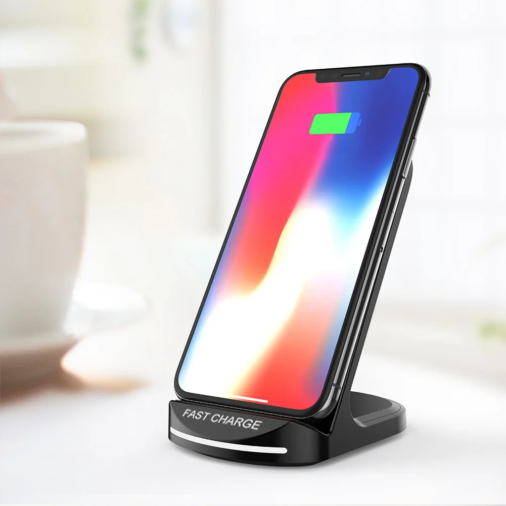 Qi Беспроводной Зарядное устройство стойка для зарядки держатель для iPhone 8 Plus X мобильного телефона ND998