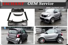 Portion Carbon Fiber Glass FRP Body Kit Fit For 15-17 Smart Fortwo C453 Forfour W453 AMG Style Front Rear Bumper Skirts Spoiler