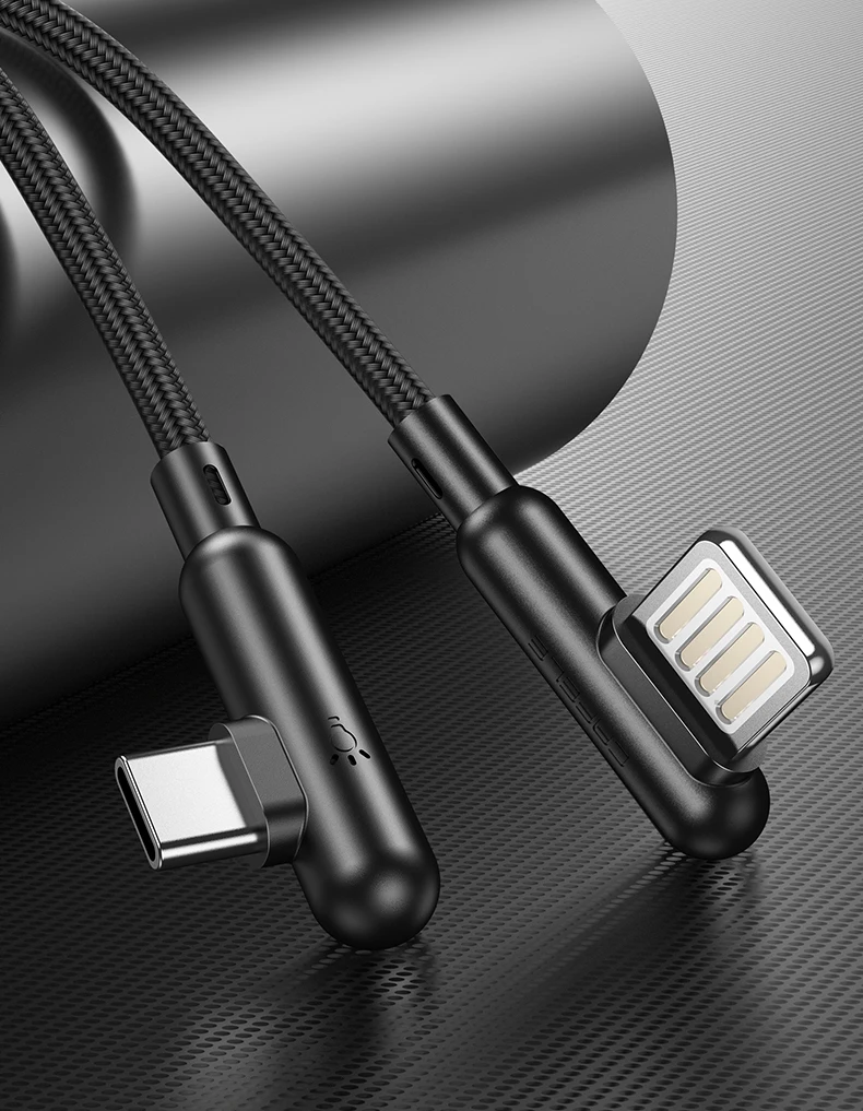 CAFELE 90 градусов игровой USB C кабель для huawei xiaomi samsung oneplus Быстрая зарядка светодиодный нейлоновый кабель типа L ткачество type c