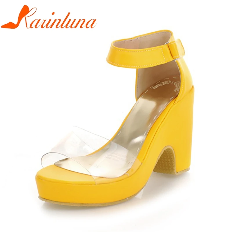 

KARINLUNA 2019 Brand Design Pink Yellow Blue Pruple Sandal Shoes Summer Woman Shoes Platform Party Sandals