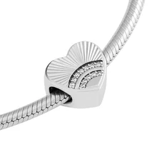 DIY Подходит для Pandora шармы браслеты веер Любовь бисер стерлингового серебра 925-ювелирные изделия