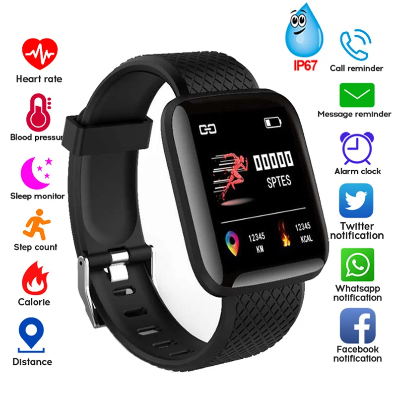 

2019 Smart Watch Color Screen Blood Pressure Fitness Tracker Heart Rate Monitor Smart Band Sport for Android IOS