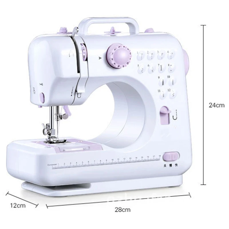 

Mini 12 Stitches Sewing Machine Household Multifunction Double Thread And Speed Free-Arm Crafting Mending Machine Eu Plug