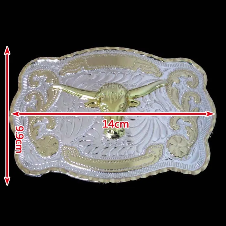 Классическая ковбойская пряжка для ремня в западном стиле серебристого цвета с золотым оттенком 4 см Ширина ремня