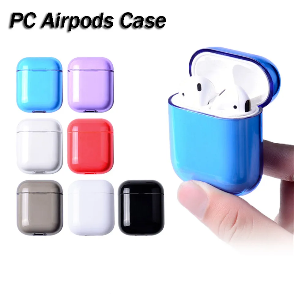 

Colorful Transparent Wireless Earphone Charging Box Cover Bag for Apple AirPods Hard PC Protective Case Cover for AirPods