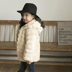 2015 Детская одежда Девочки Детская утолщенная ватная куртка с коттоновой подкладкой искусственная плотная Верхняя одежда Тренч тепловой