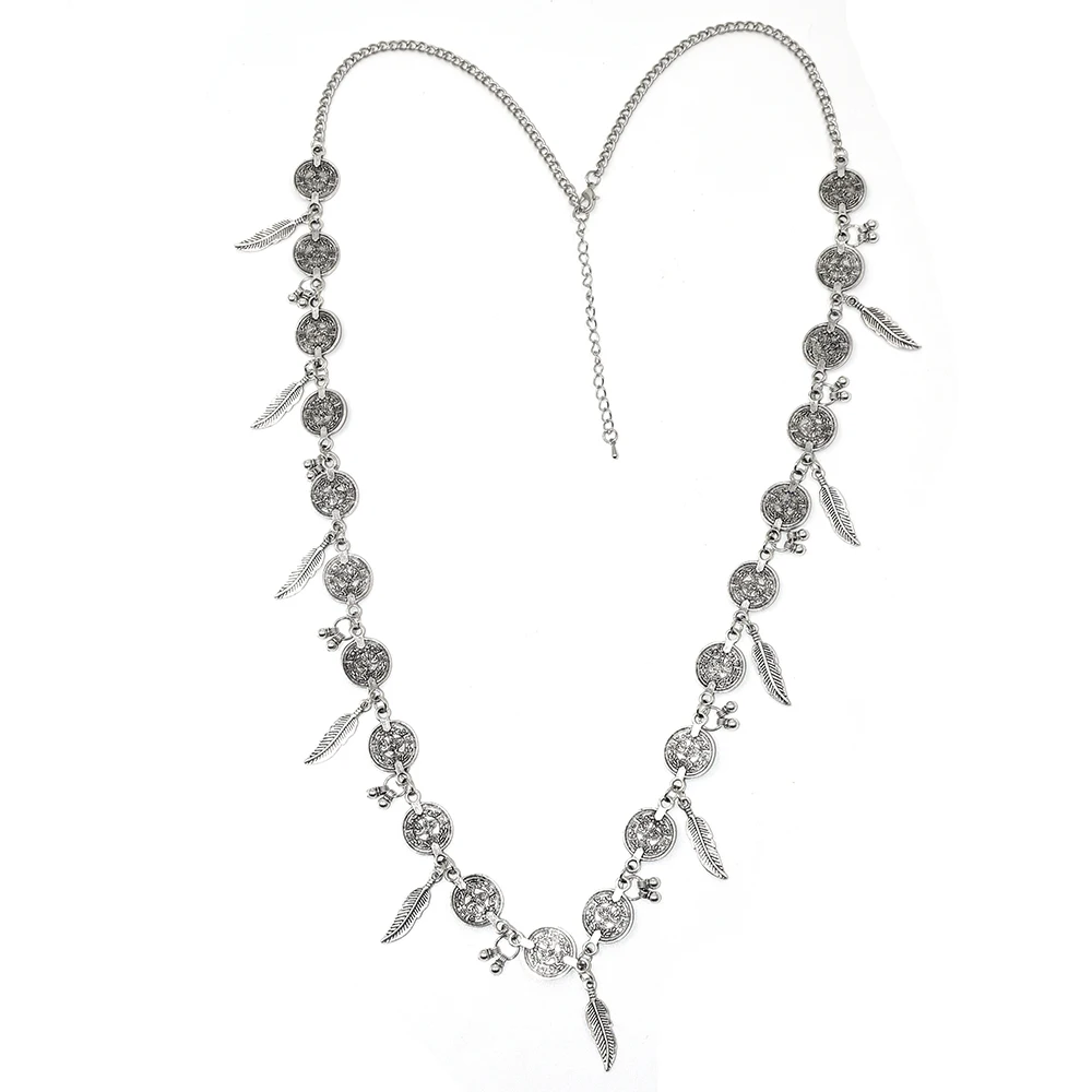 2017 new Heavy metal Statement Gypsy Ethnic Vintage Antique Silver pendants Maxi Necklace Chains Necklace