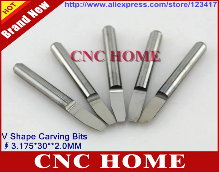 10pcs 3.175 0.1 mm 60 degree CNC Router Flat Bottom Engraving Bit Cutting Tool