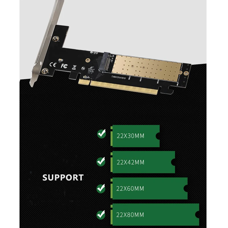 DIEWU PCIE PCIe X16 3.0 to M.2 SDD NVME Add On Cards riser card high speed Computer Expansion Cards TXB005