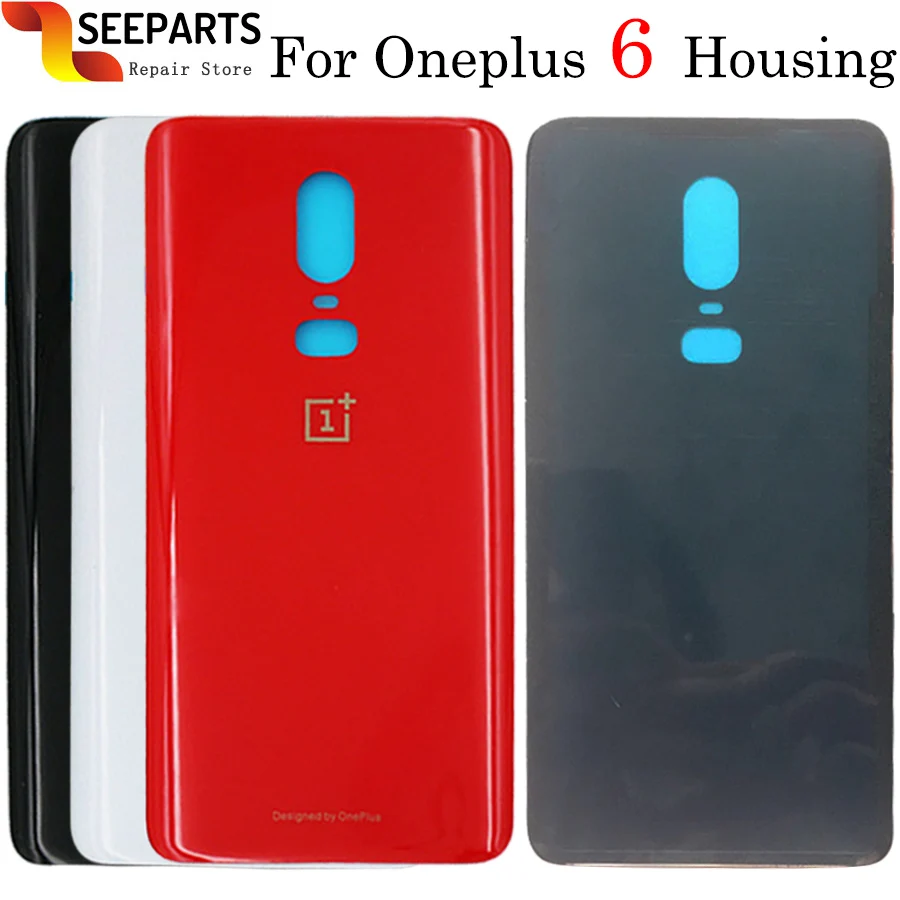 

For Oneplus 6 Battery Cover Glass Door Back Housing Rear Case Oneplus 6 Battery Door Replacement Parts Oneplus 6 Back Cover