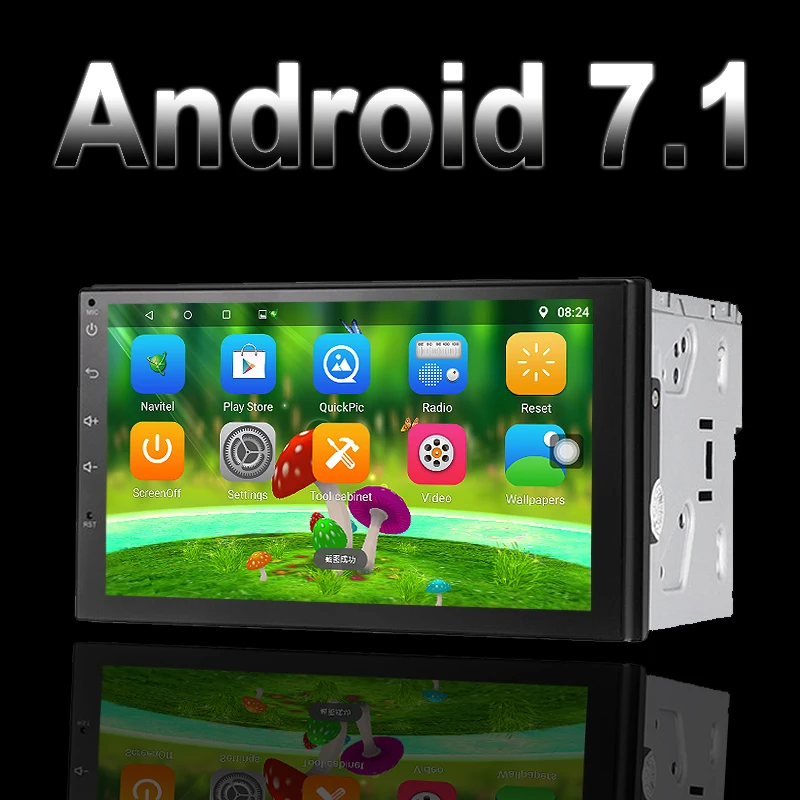 Автомагнитола 2 din Android 7 1 GPS Wi Fi Bluetooth четырехъядерный процессор сенсорный экран