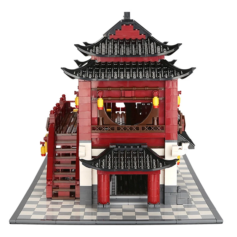 Мировая архитектура Китай древний отель наборы модель L брендовый набор строительные блоки кирпичи 1643 шт. игрушки для детей как подарки